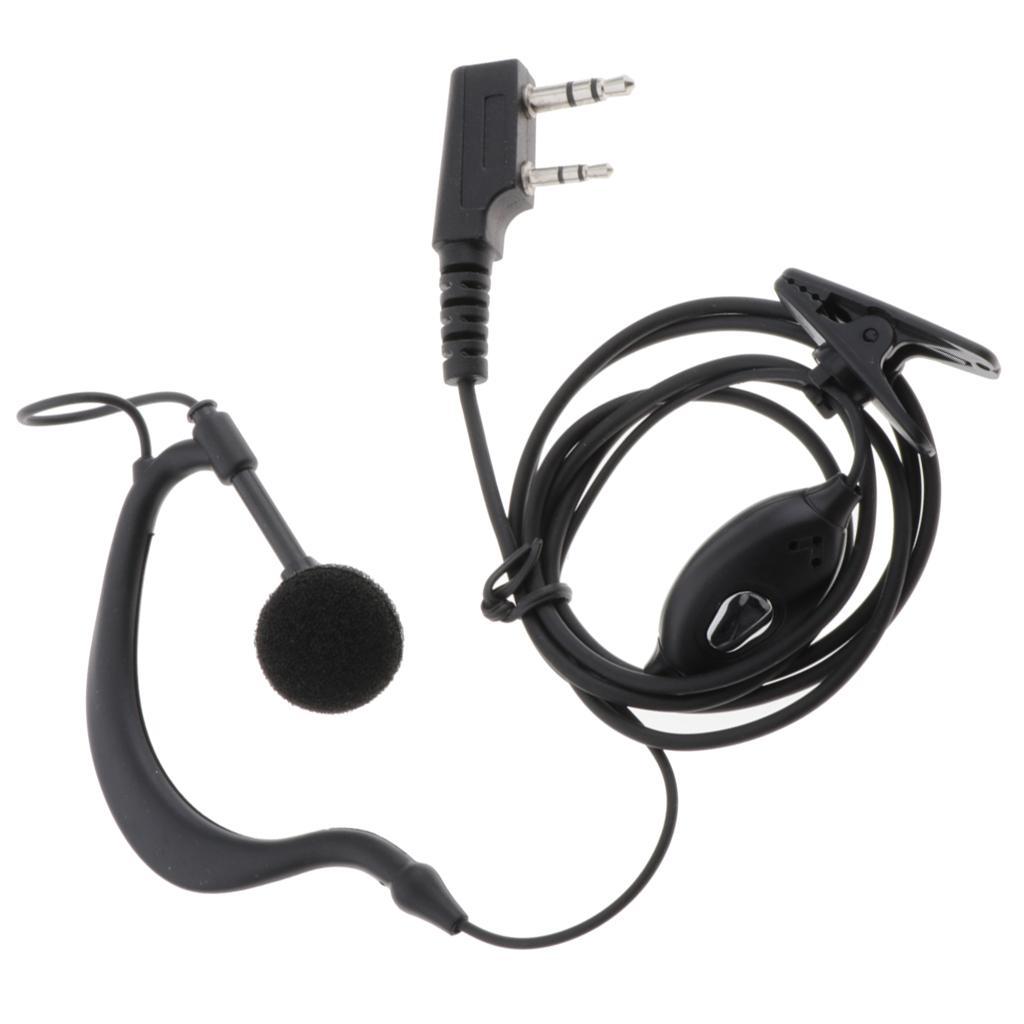 2Pcs 2 PIN Earpiece Ear Hook Interphone Earphone for BAOFENG UV5R Plus BF-888S