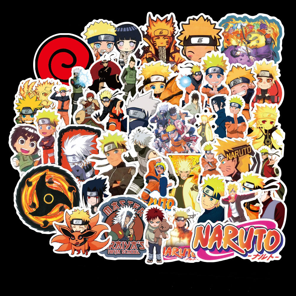 Bộ 50 Tấm Sticker Naruto Chống Thấm Nước Dán Nón Bảo Hiểm, Vali, Xe, Laptop