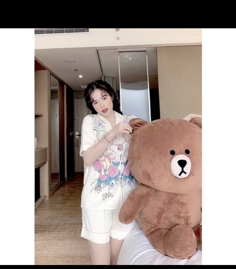 Bộ Lụa Pijama Mặc Nhà Xinh Xắn Mẫu Hot