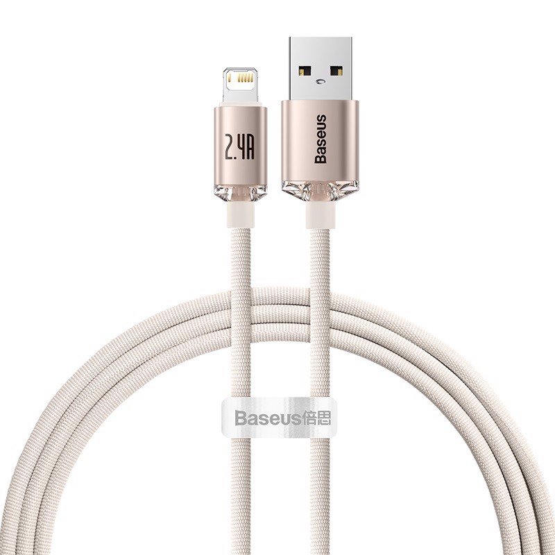 Cáp sạc nhanh, truyền dữ liệu tốc độ cao siêu bền USB to iP Baseus Crystal Shine Series Fast Charging Data Cable Ln 2.4A (Hàng chính hãng)