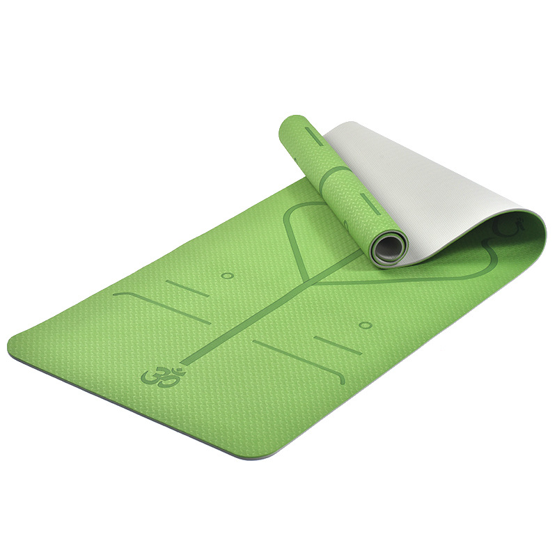 Thảm Tập Yoga Định Tuyến TPE 2 Lớp 8mm Loại tốt Chống Trượt  Chọn Màu  Chọn Độ Dày  Tặng kèm túi đựng  – Xanh lá cây