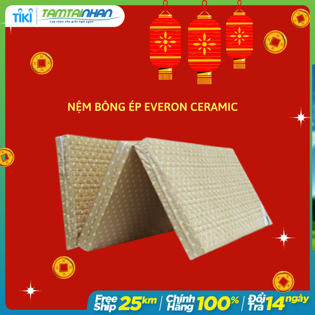 Nệm Bông Ép Gấp 3 Everon Ceramic EVCM129 (120 x 195 x 9 cm)