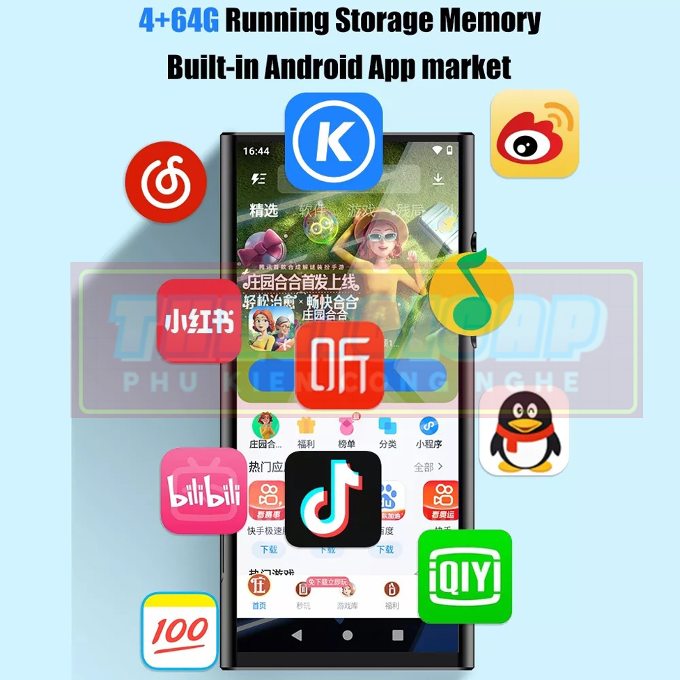 (COMBO Quà Tặng) Máy Nghe Nhạc Android MP3/MP4 Màn Hình Cảm Ứng 4.8 inch IPS Lướt Web WIFI Bluetooth RUIZU H12 Bộ Nhớ Trong 64GB - Hàng Nhập Khẩu