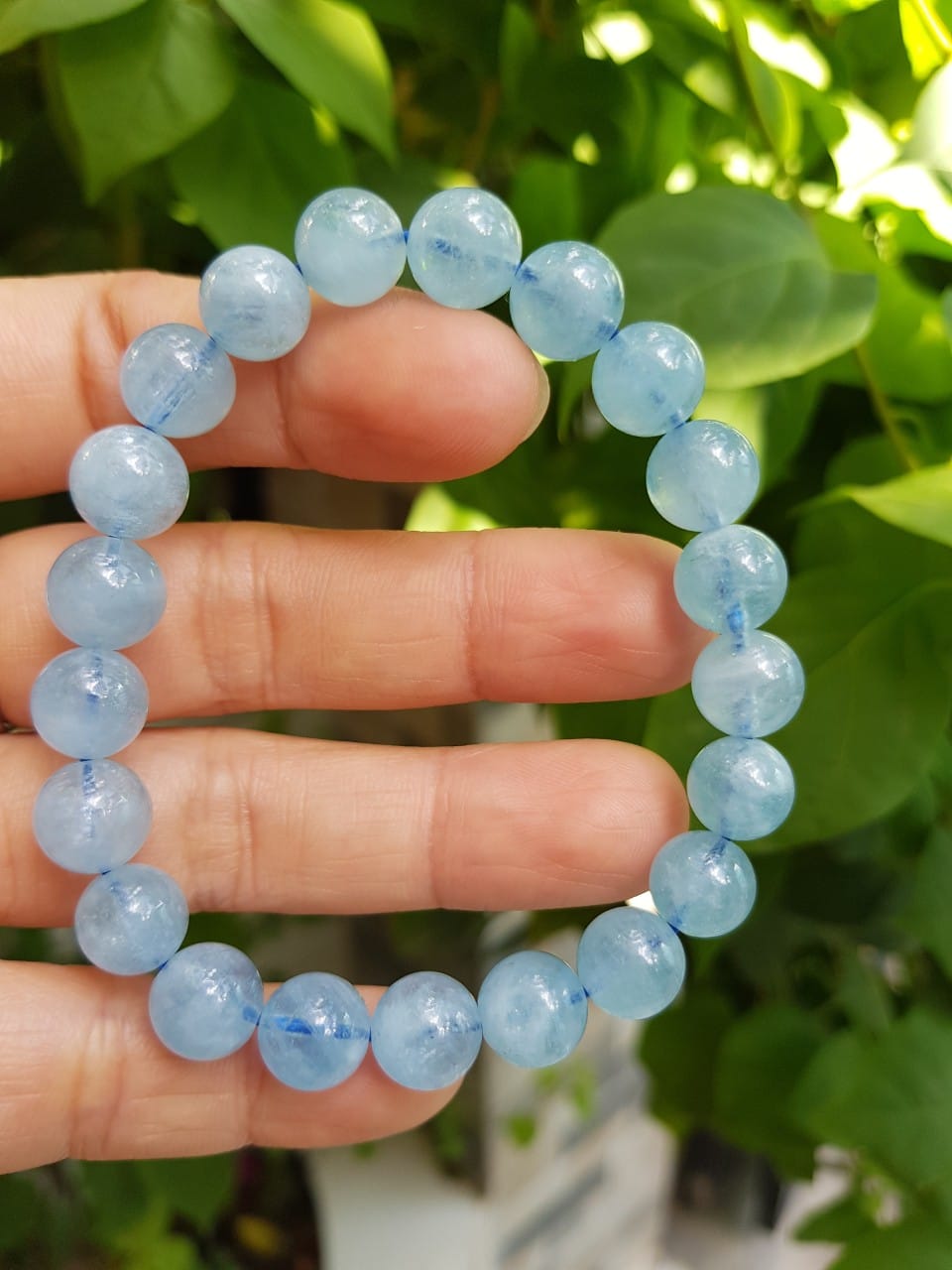 Vòng tay NỮ Đá AQUA XANH ĐẸP size hạt 9mm XANH NHẸ NỮ MỆNH THUỶ MỘC Hỏa đeo hợp tuổi hợp mệnh tốt công việc làm ăn tốt sức khỏe công việc ạ
