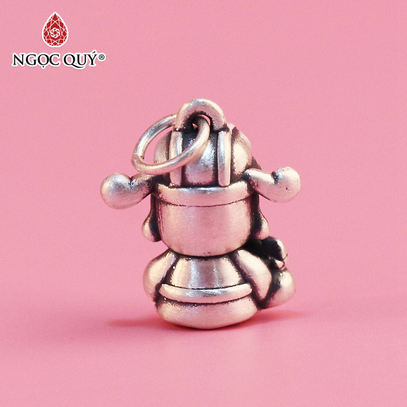 Charm treo bạc 3D thần tài may mắn - Ngọc Quý Gemstones