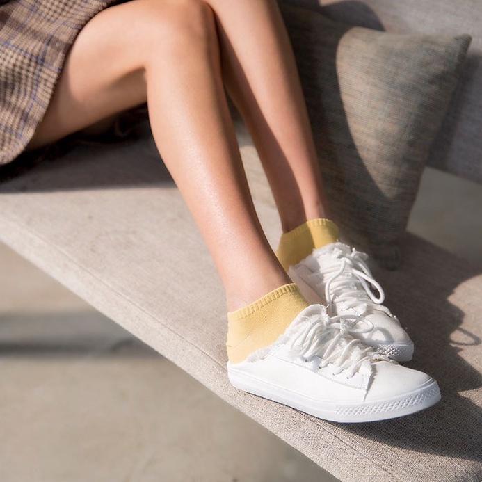 Vớ Tất Nữ Ngắn Trơn Simple Beauty Tất Cổ Ngắn Cotton Trơn Cá Tính Phong Cách Đường Phố Hot Trend Vớ Ngắn Cổ Ulzzang