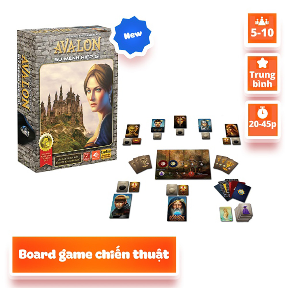 Board Game Avalon Việt Hóa -  ẩn vai kịch tính hấp dẫn dành cho 5-10 người chơi