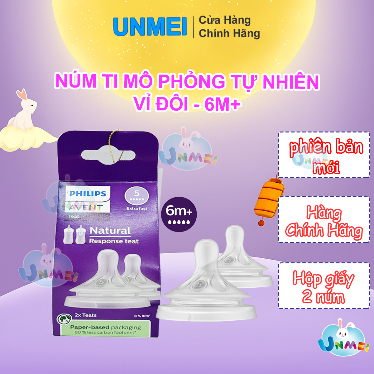 Núm Ti Mô Phỏng Tự Nhiên Mới Philips Avent Natural Response - Vỉ đôi