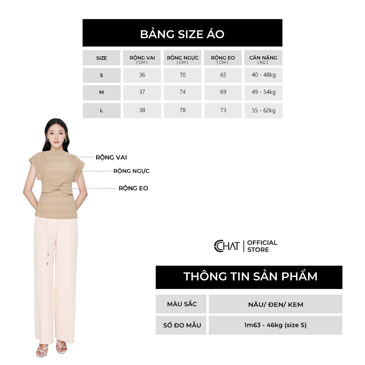 Áo Thun Nữ CCHAT Cổ Ngang Vai Chờm Chất Thun Cao Cấp 53TSC2001OT