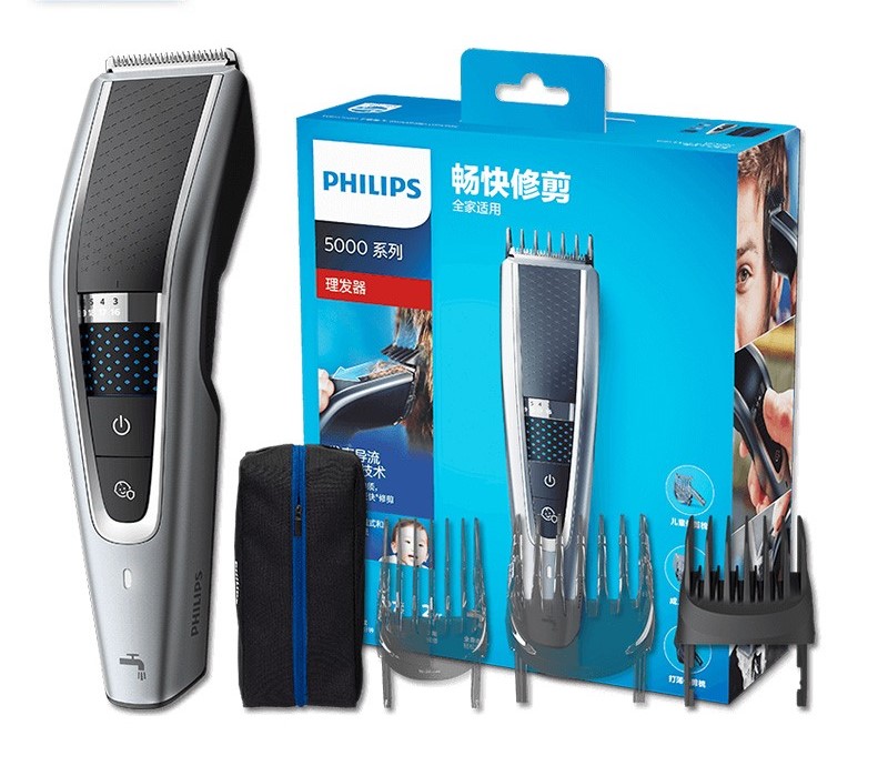 Tông đơ cắt tóc Philips HC5690/15 tích hợp 2 lưỡi cắt cao cấp, Điều chỉnh 27 cấp độ cắt tiện lợi - Hàng nhập khẩu