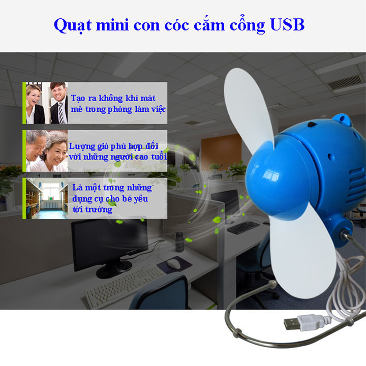 Quạt con cóc mini cắm cổng USB