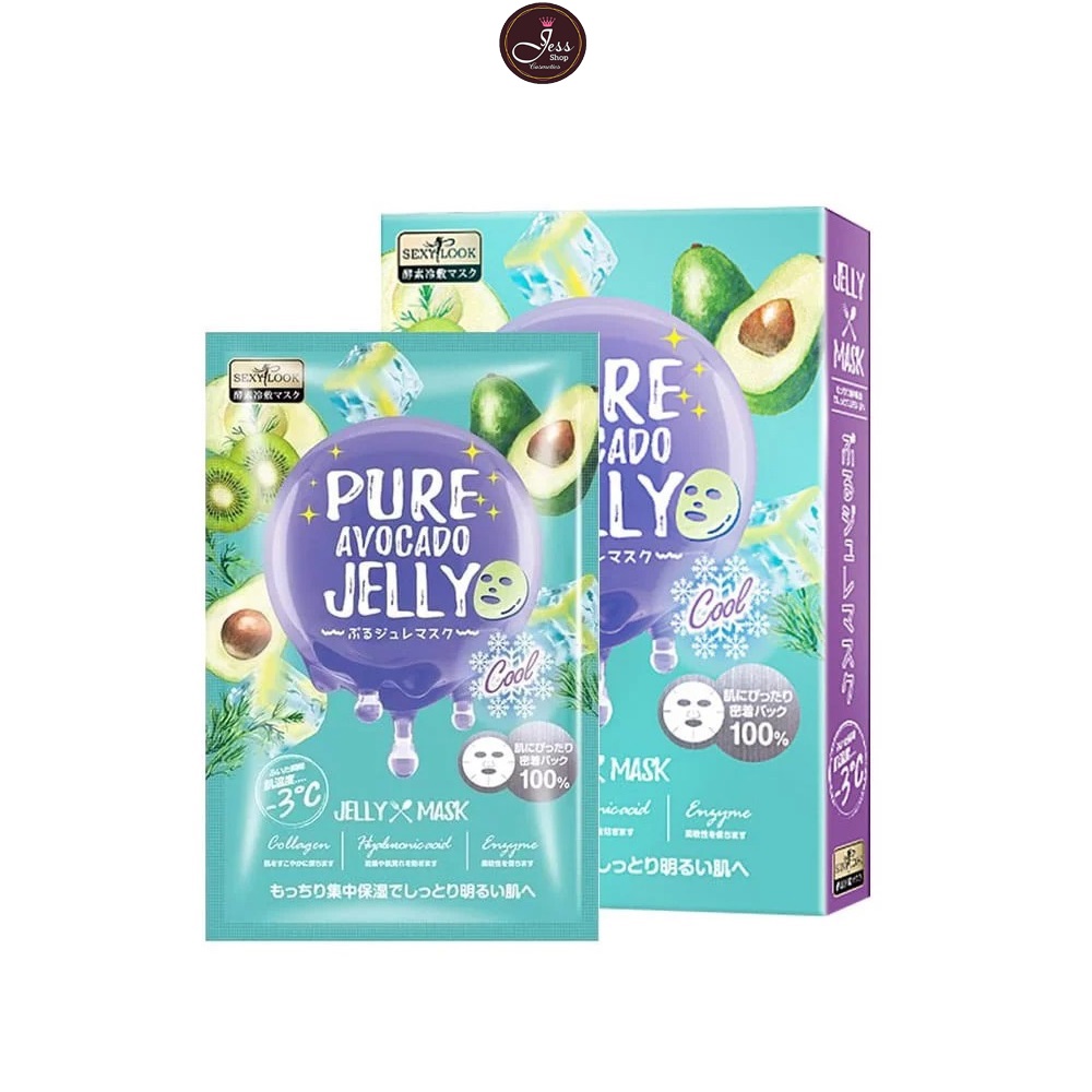 3 Miếng Mặt Nạ Sexylook Pure Avocado Cooling Cool Jelly Mask 38ml