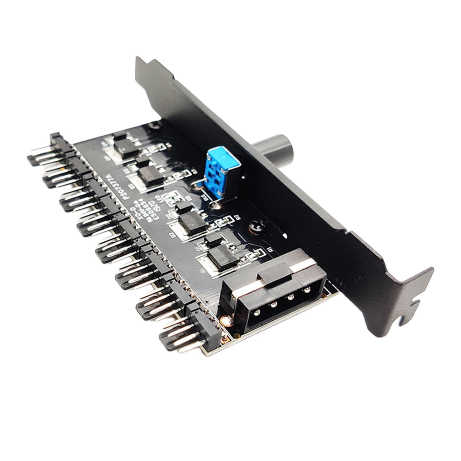 2 Pcs Computer PC Case Cooling Fan Hub Regulator Controller 3 4D+SATA