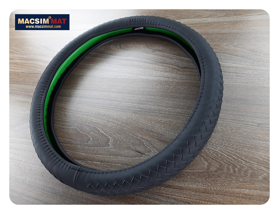 Bọc vô lăng cao cấp chất liệu da thật - Khâu tay 100% size M - nhãn hiệu Macsim mã L15T