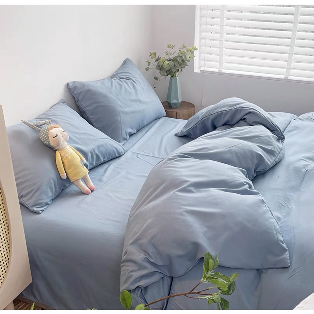 Vỏ Chăn Cotton Lidaco Kích Thước 2Mx2M2 Nhiều Màu Sắc Lựa Chọn - Cotton Tici - Xanh Dương Nhạt