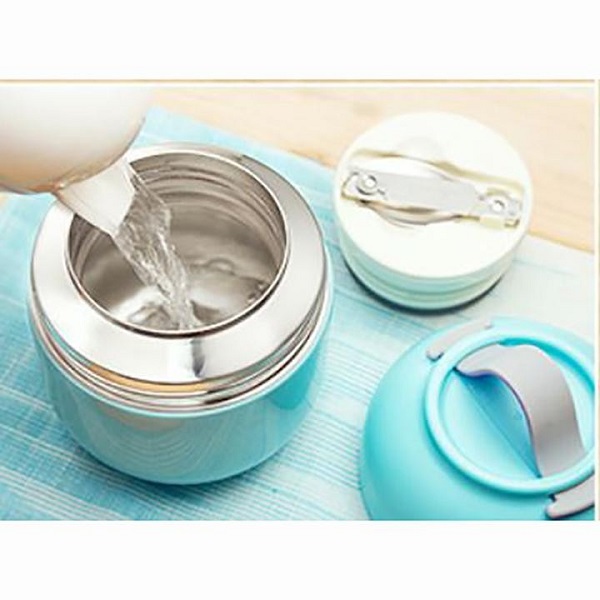 Bình ủ cháo Relea 700ml ruột bằng inox 304 thiết kế 6 lớp giúp giữ nhiệt cực tốt có kèm thìa inox gấp gọn - Ca ủ cháo từ gạo thành cơm không cần nấu hay cắm điện