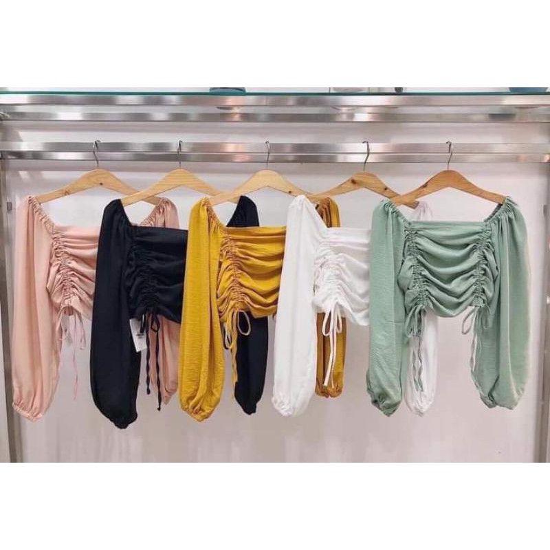 Áo kiểu dây rút tay bồng