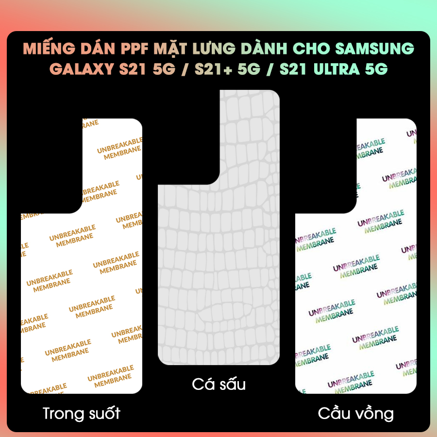 Miếng Dán Dẻo PPF Mặt Lưng Cho Samsung Galaxy S21 Ultra 5G- Hàng Chính Hãng