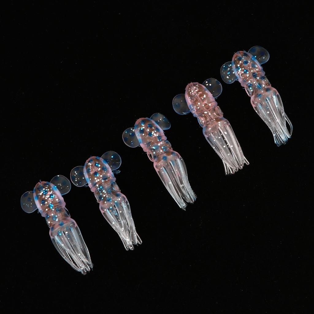 5Pcs Squid Skirt Baits Octopus Lures Glow in Dark Soft Saltwater Trolling Fishing Lures