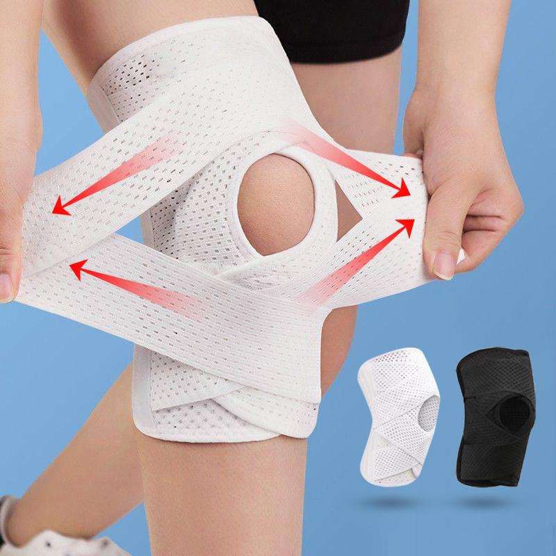 1PCS Universal Sports Safety Knee Brace cho phòng tập thể dục Yoga Quần vợt bóng rổ bóng rổ và tập thể dục Tấm đệm đầu gối cho đau khớp Color: White Size: XXXL