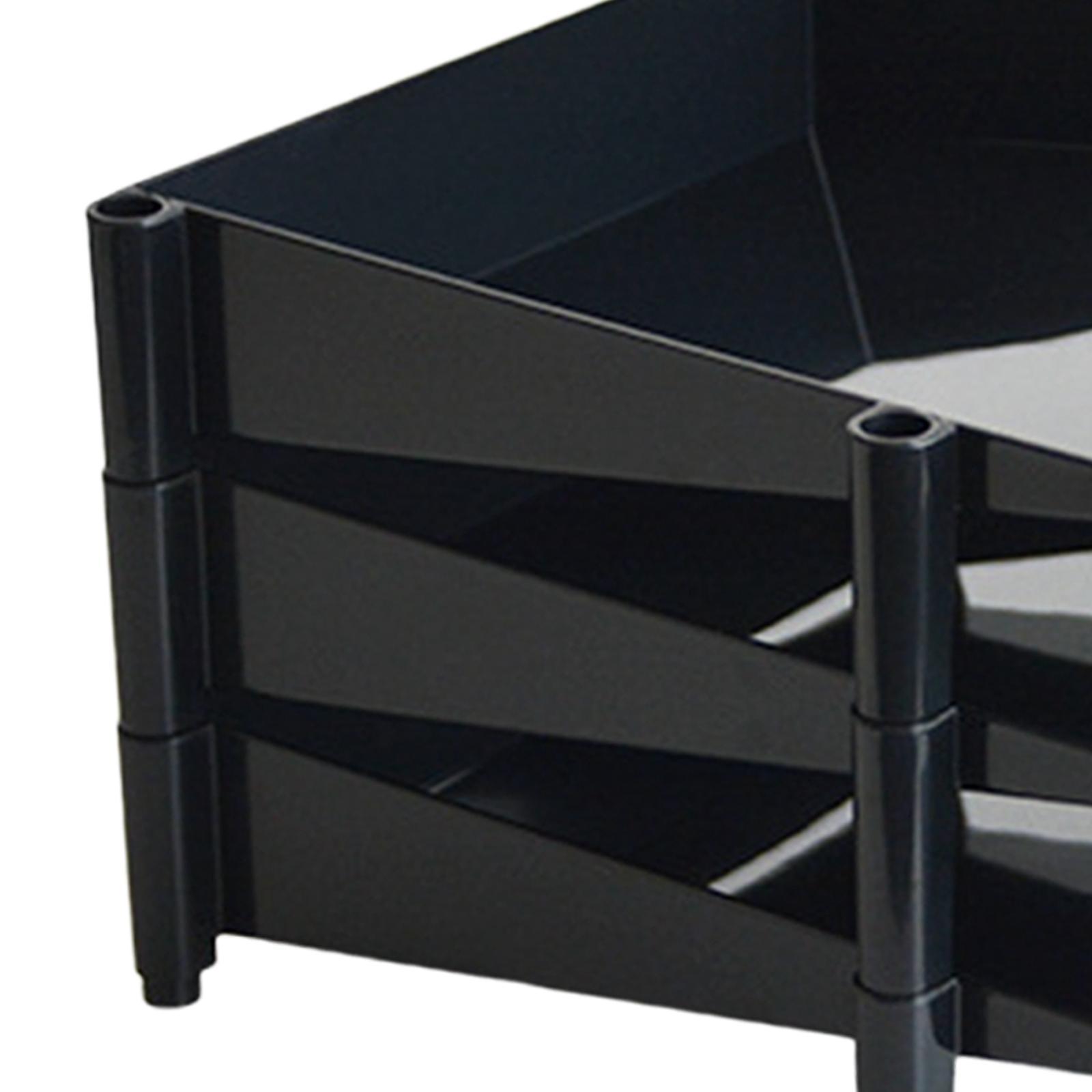 File Document Holder Paper Shelves Sorter Stackable Black