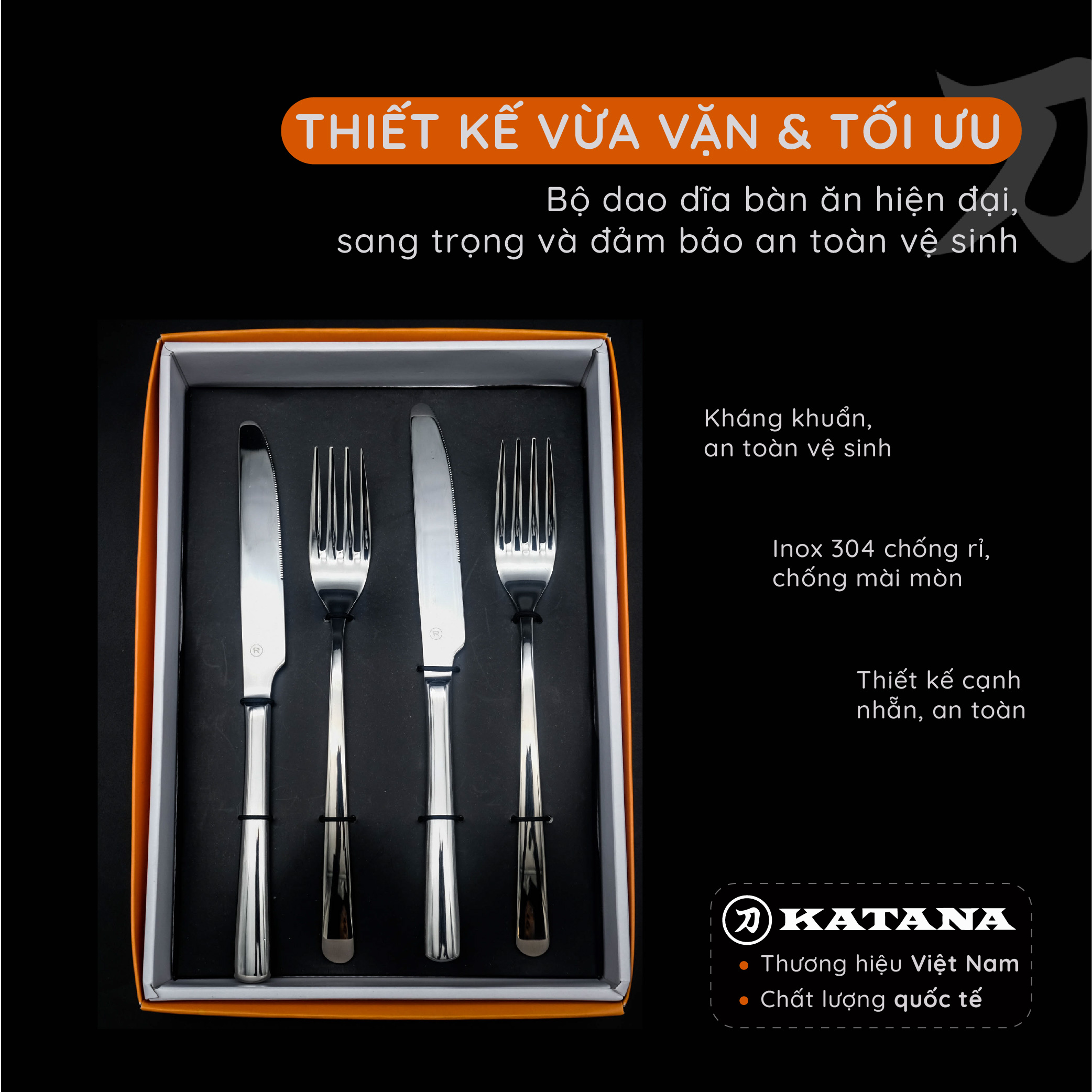 Set 4 dao dĩa ăn steak KATANA - KATA110