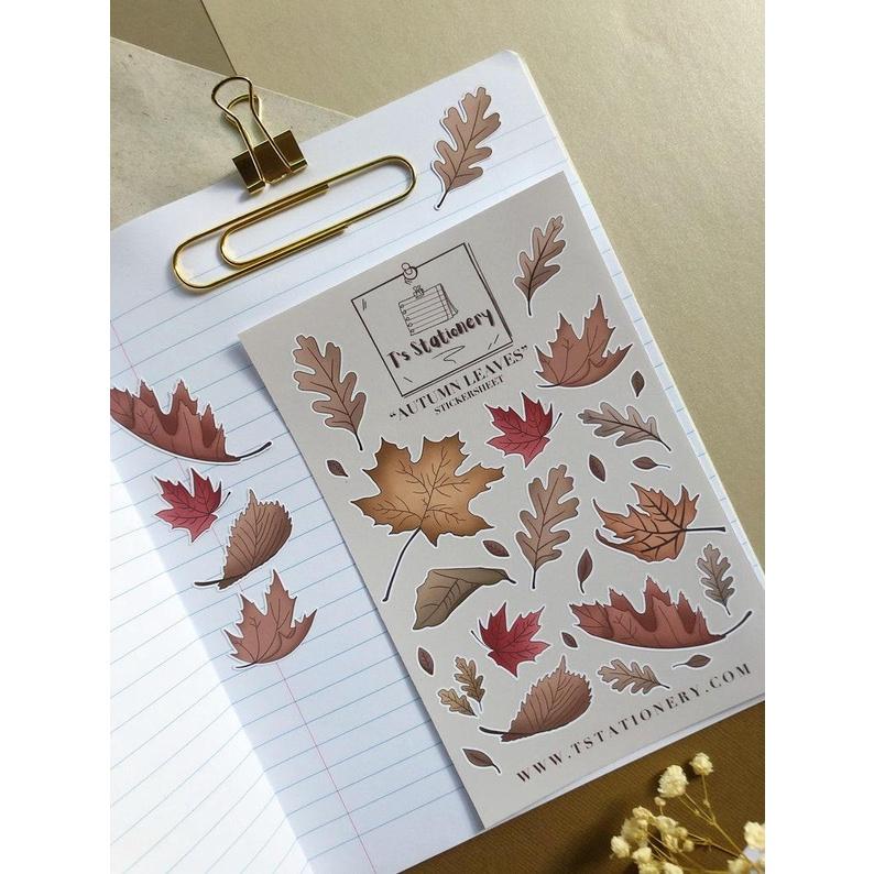 Sticker sheet autumn leaves - chuyên dán, trang trí sổ nhật kí, sổ tay | Bullet journal sticker - stc014