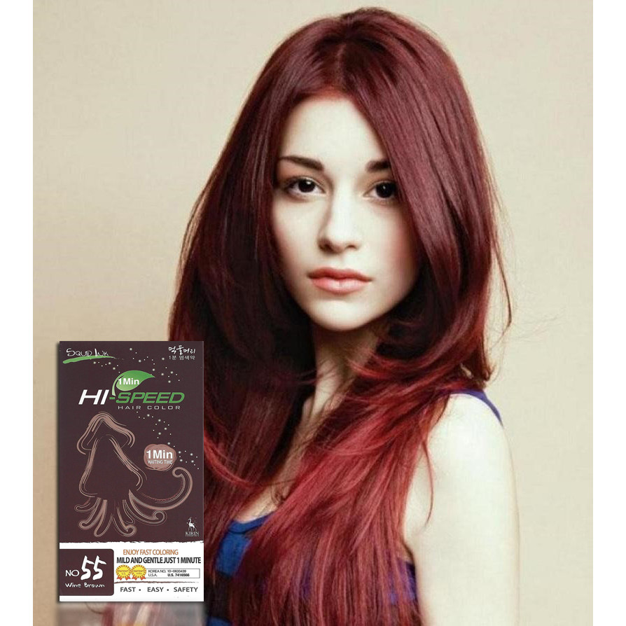 Thuốc nhuộm tóc phủ bạc MONGMULMORI 1MINUTE HAIR COLOR CREAM màu nâu rượu 60g