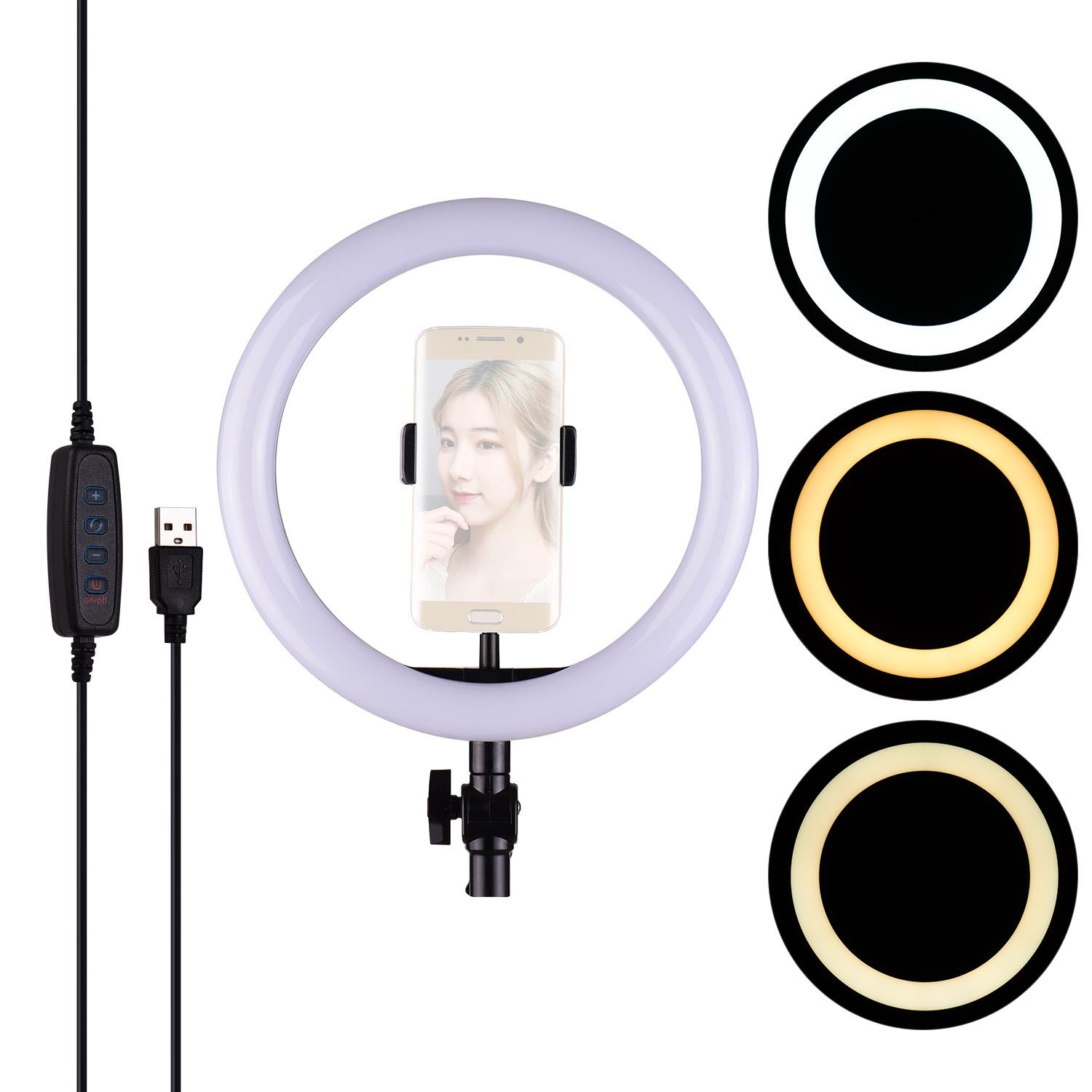 Đèn LED vòng 26cm / 10 inch chụp ảnh có 3 chế độ chiếu sáng