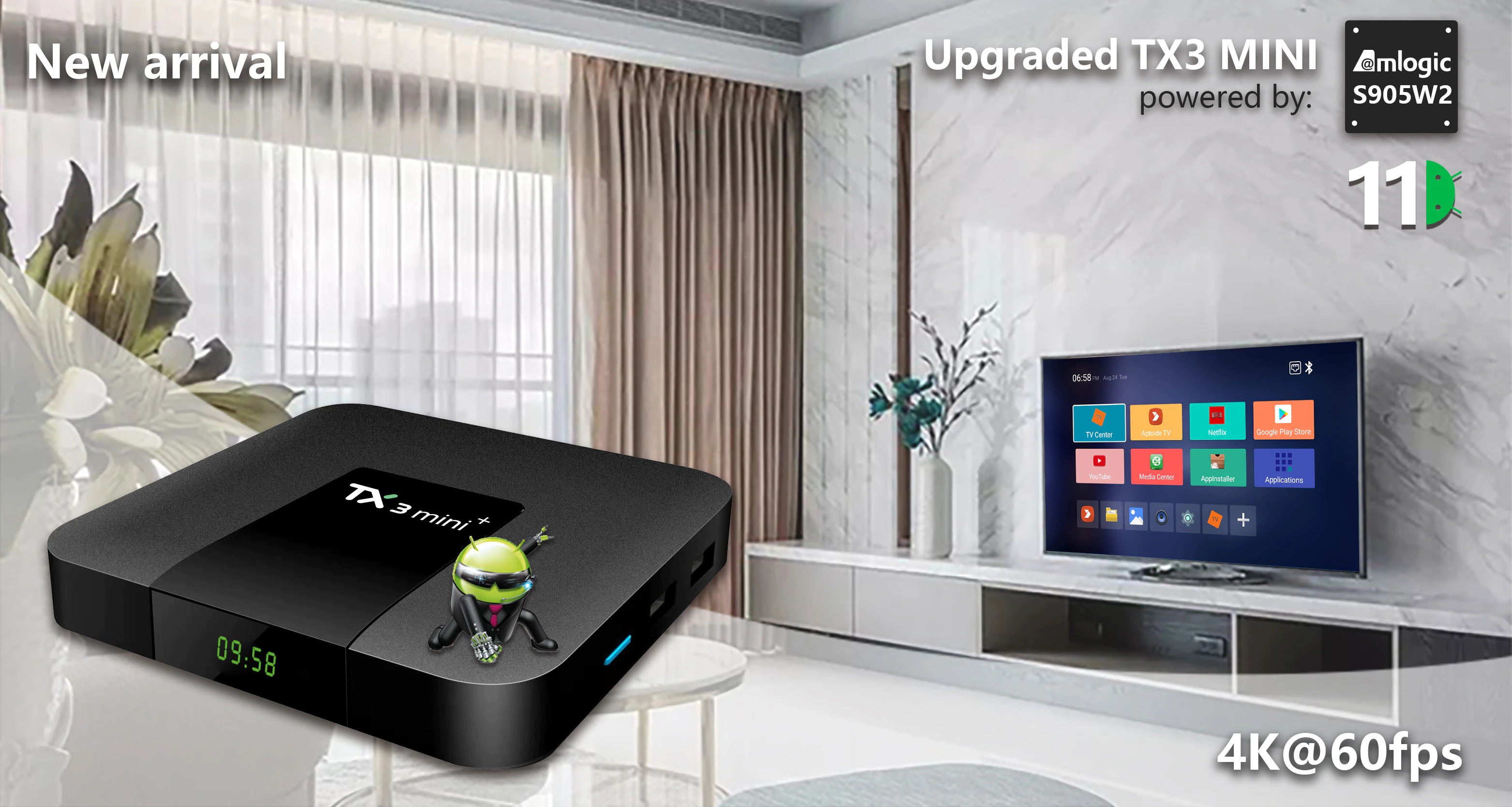 TX3 mini + có điều khiển giọng nói tiếng việt 2G Ram 16G Rom S905w2 single wifi Android 11 cài sẵn chương trình truyền hình cáp và xem phim HD miễn phí vĩnh viễn Hàng nhập khẩu