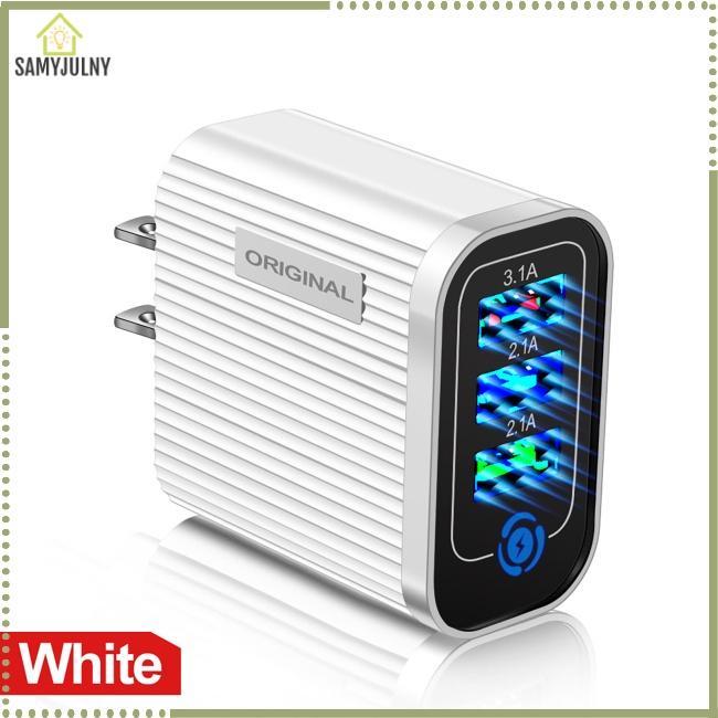 Củ Sạc Nhanh Famy Gồm 3 Cổng Usb 5V / 3A Có Đèn Led