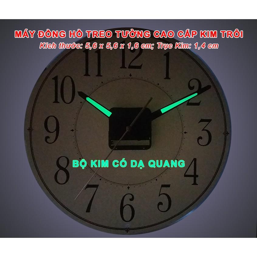 Máy Đồng Hồ Treo Tường KIM TRÔI Cao Cấp EASTAR Màu ĐEN Có DẠ QUANG