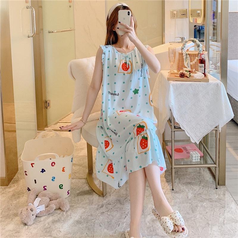 Váy ngủ nữ mùa hè chất lanh siêu mát không nhăn big size