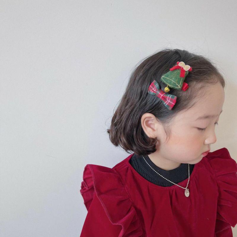 Kẹp mái nơ và cây thông noel cho bé