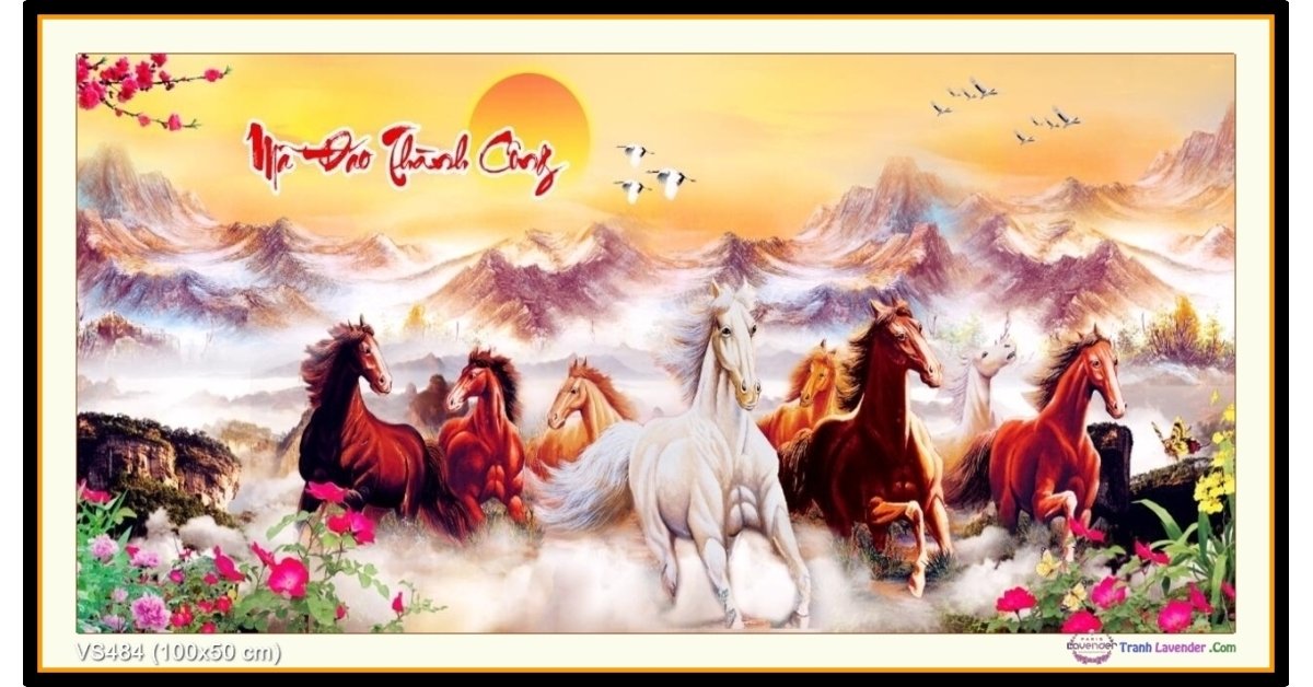 Tranh đính đá mã đáo thành công VS484 - 100 x 50 cm - chưa đính