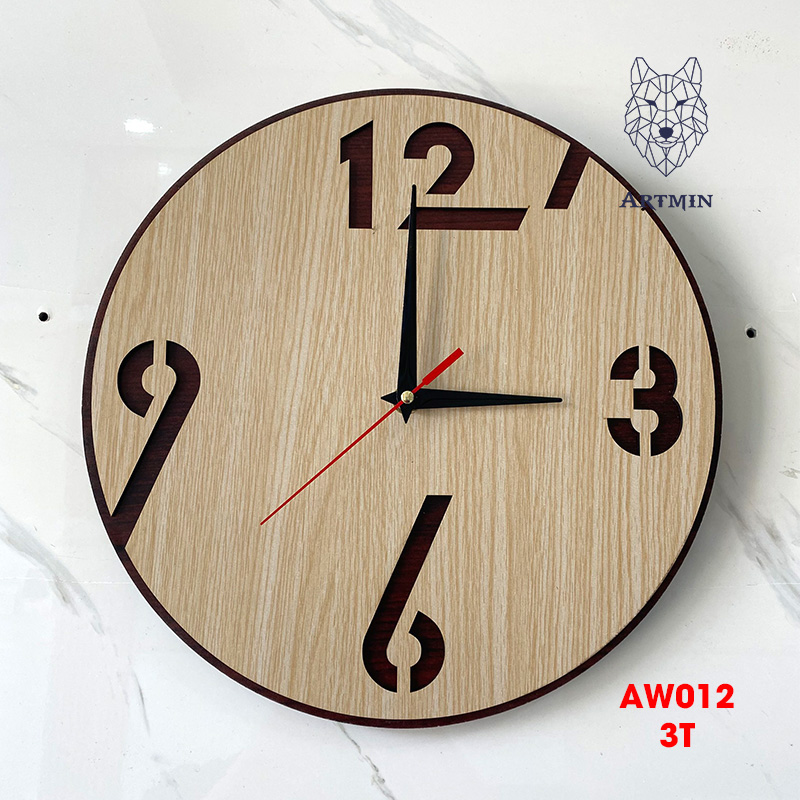 AW012 - Đồng Hồ Gỗ Treo Tường – Décor Trang Trí Phong Cách