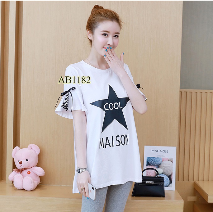 ÁO BẦU COTTON BẦU TRẮNG NGÔI SAO AB1182