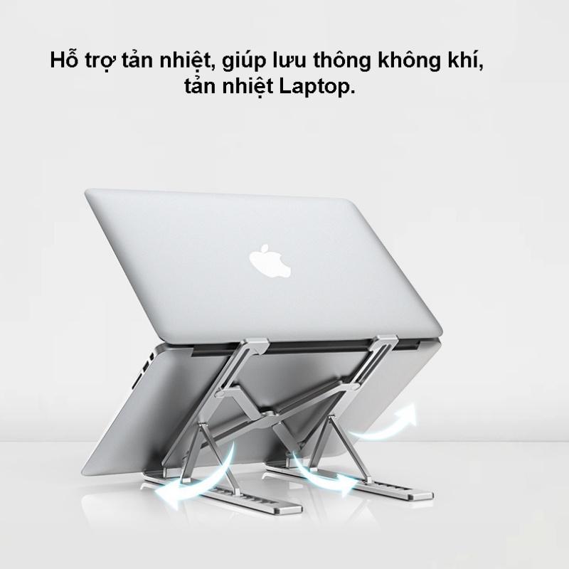 Giá đỡ Laptop, kệ đỡ Laptop bằng nhôm có thể điều chỉnh độ cao, gập lại được cho Laptop 11-15&quot; X6