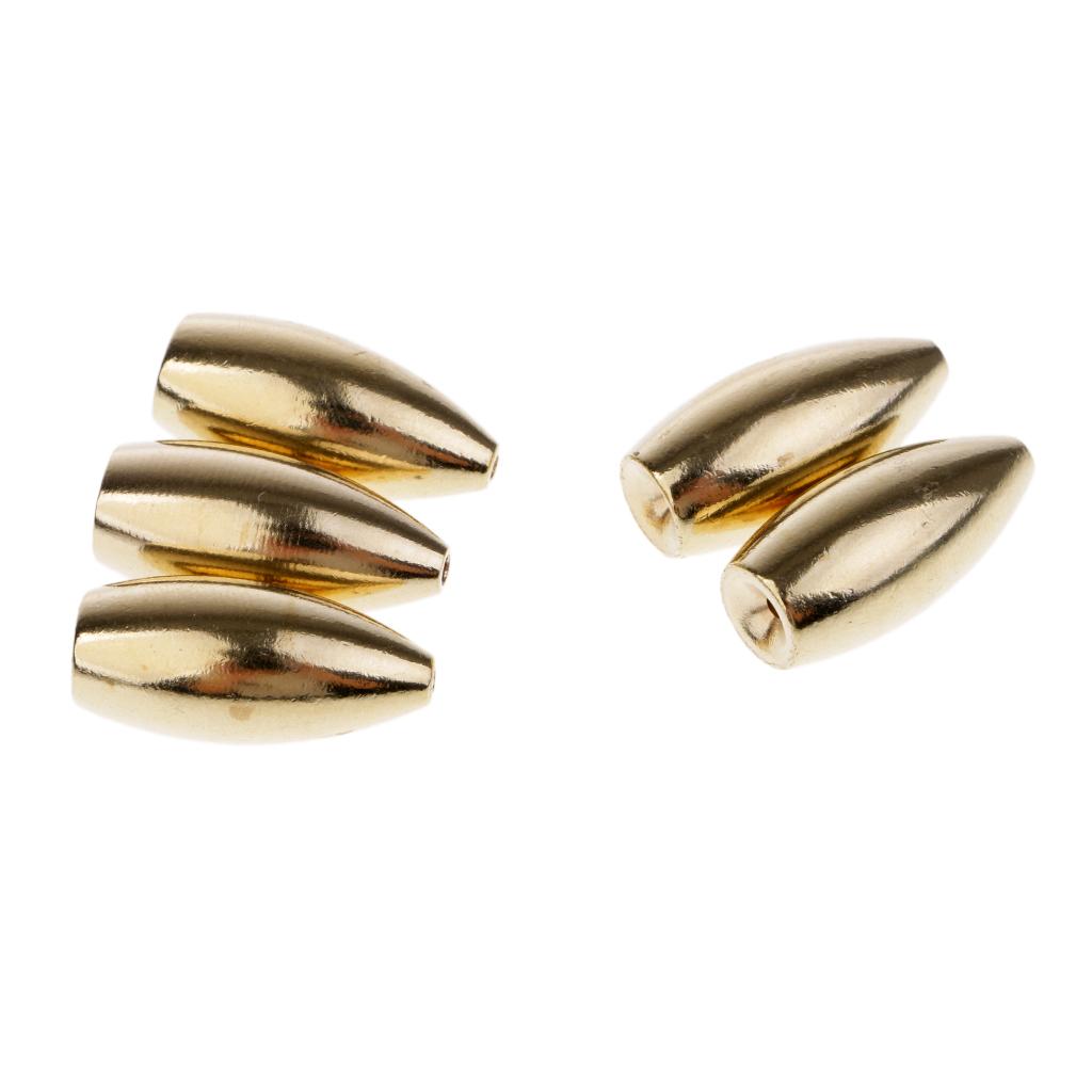 5Pcs Brass Weights Drop Shot Slider Sea Fishing Tackle Snag Sinkers 12g