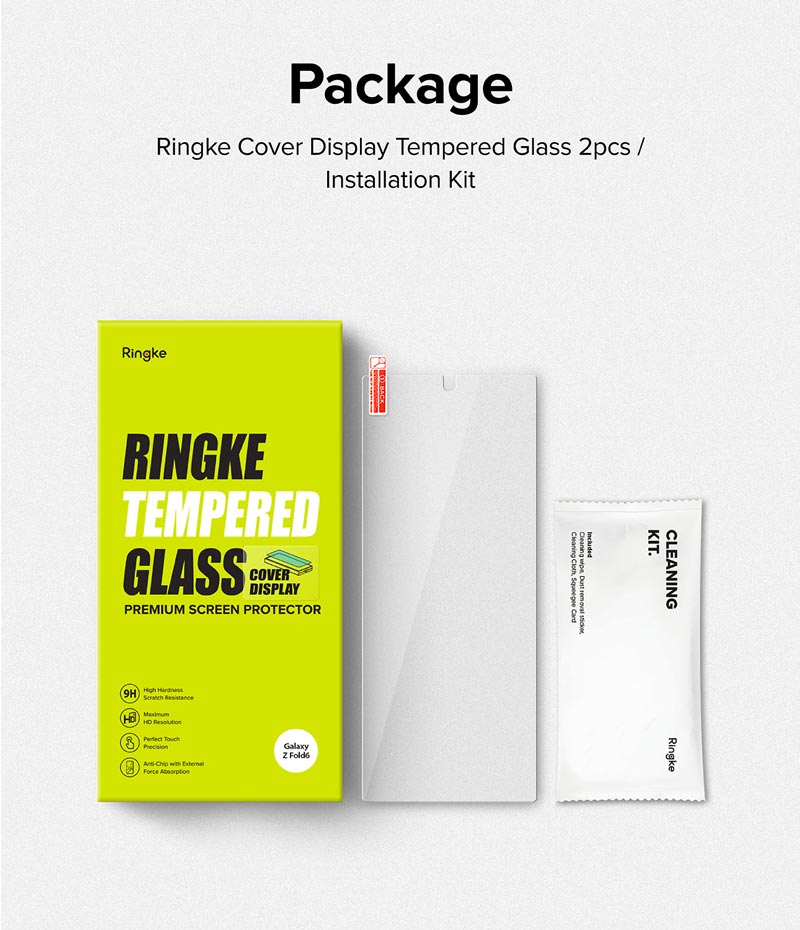 Bộ 2 Miếng Dán cường lực RINGKE Cover Display Tempered Glass cho Samsung Galaxy Z Fold 6 (Màn hình ngoài)_ Hàng chính hãng