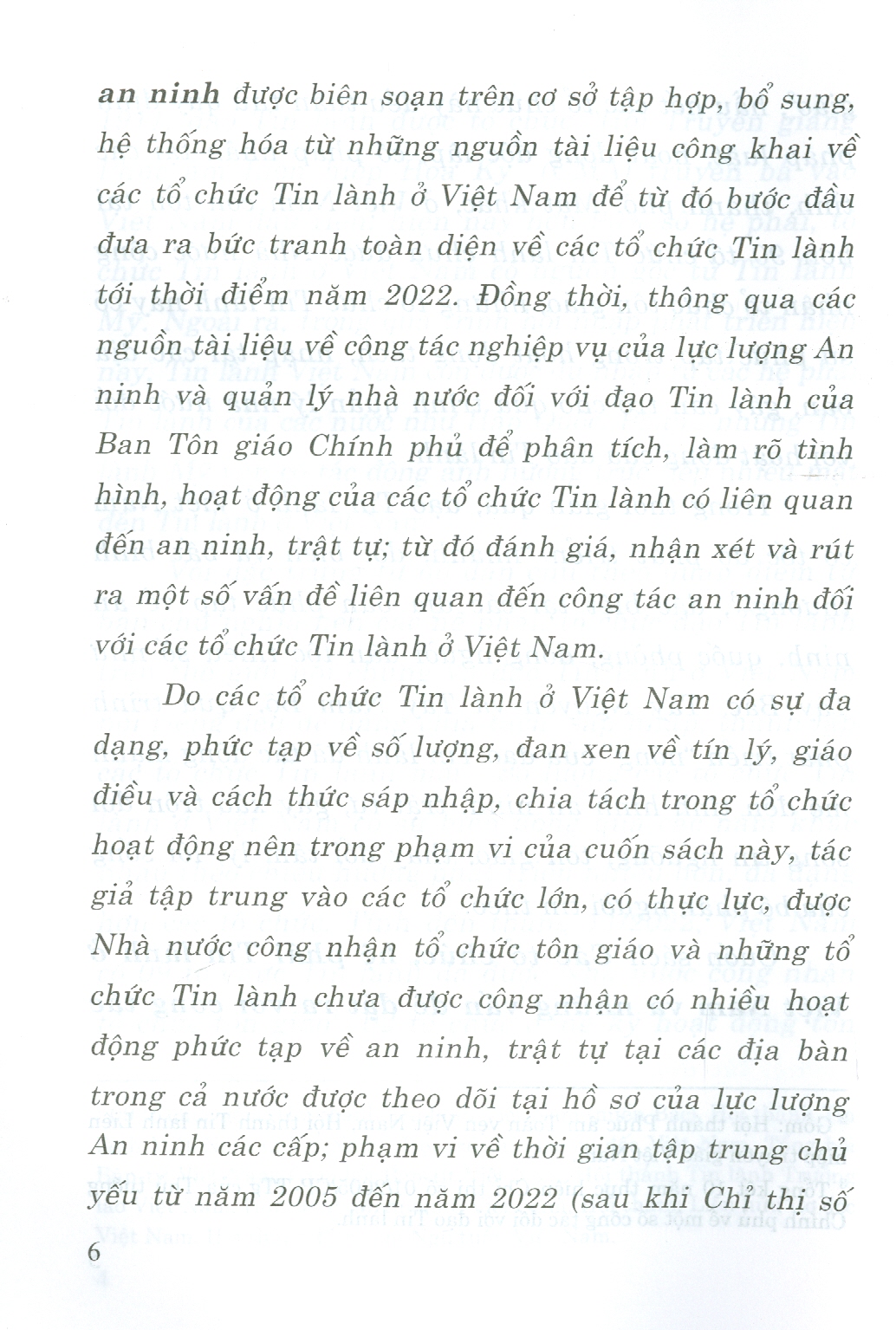 Các Tổ Chức, Hệ Phái Tin Lành Ở Việt Nam Và Những Vấn Đề Đặt Ra Với Công Tác An Ninh