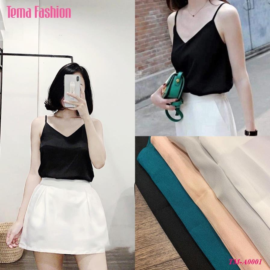 Áo 2 Dây Chiffon Nữ TEMA Cổ Chữ V Thời Trang Cá Tính