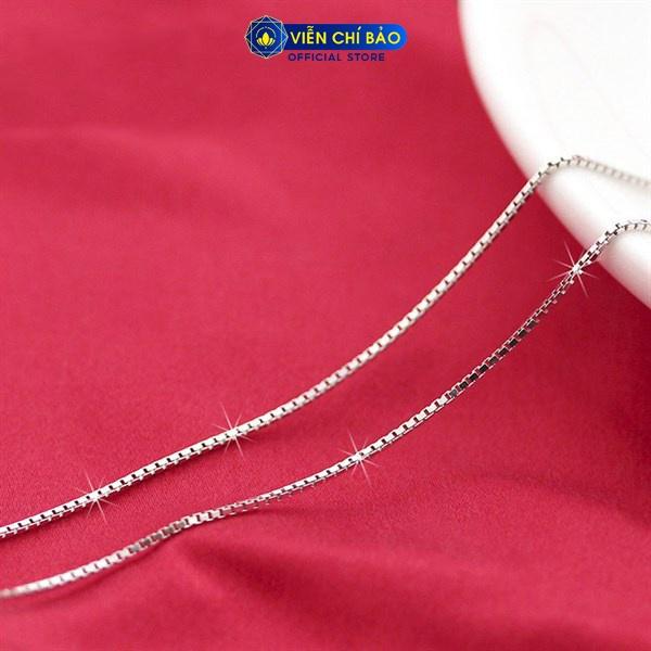 Dây chuyền bạc nữ trơn mặt Channel, vòng cổ nữ bạc S925 thời trang phụ kiện trang sức nữ Viễn Chí Bảo M400087 D400144x