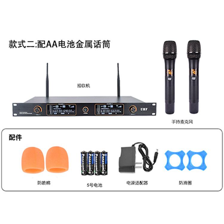 Đảm bảo chất lượng micro không dây hai kênh u một đến hai micro không dây K bài hát micro chuyên nghiệp lớp học tại nhà micro sạc hoạt động