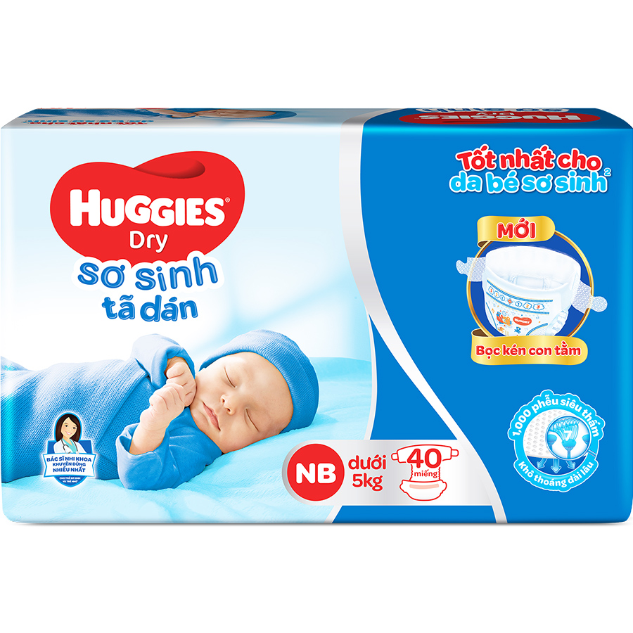 Tã dán sơ sinh Huggies NB40 (<5kg)