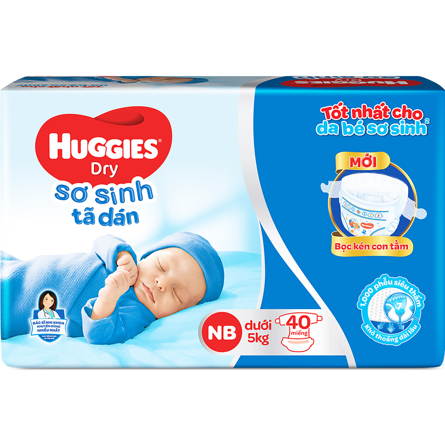 Tã dán sơ sinh Huggies Diapers New Born NB40