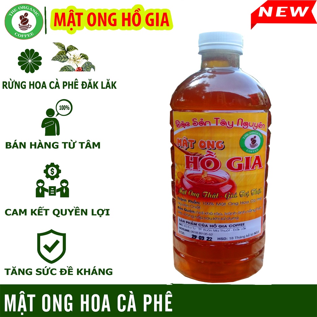 1 Lít Mật ong tự nhiên nguyên chất hoa cà phê chuẩn Đăk Lăk