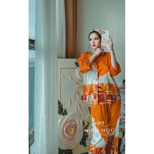 PYJAMA DÀI HOẠ TIẾT PHƯỢNG HOÀNG LỬA CAO CẤP