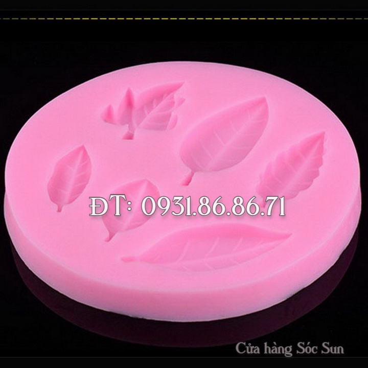 Khuôn silicon 6 lá hoa hồng - Mã số 1466