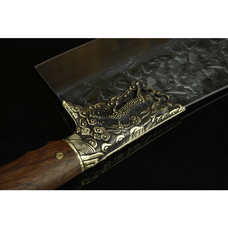 Dao bếp thái lọc,chặt gà không rỉ cao cấp, mặt dao hoa văn phong thủy,khâu đồng - D6 DT149 TC